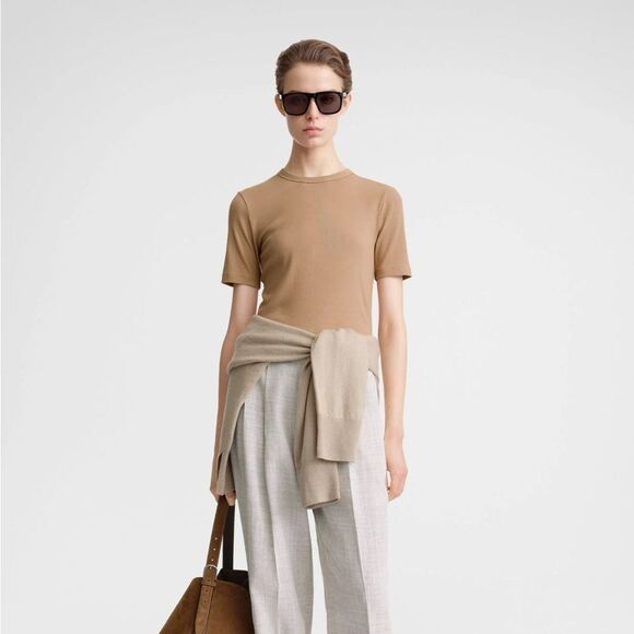 TOTEME Ribbed Jersey T-Shirt For A Small NWT $ 311.00 - Picture 1 of 5